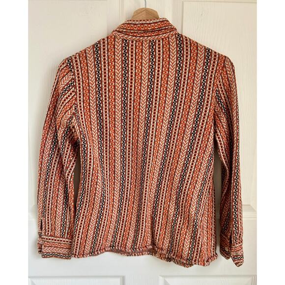 1970's Women's Dagger Collar Button Down Shirt Size Medium | 70's Blouse - Picture 6 of 6